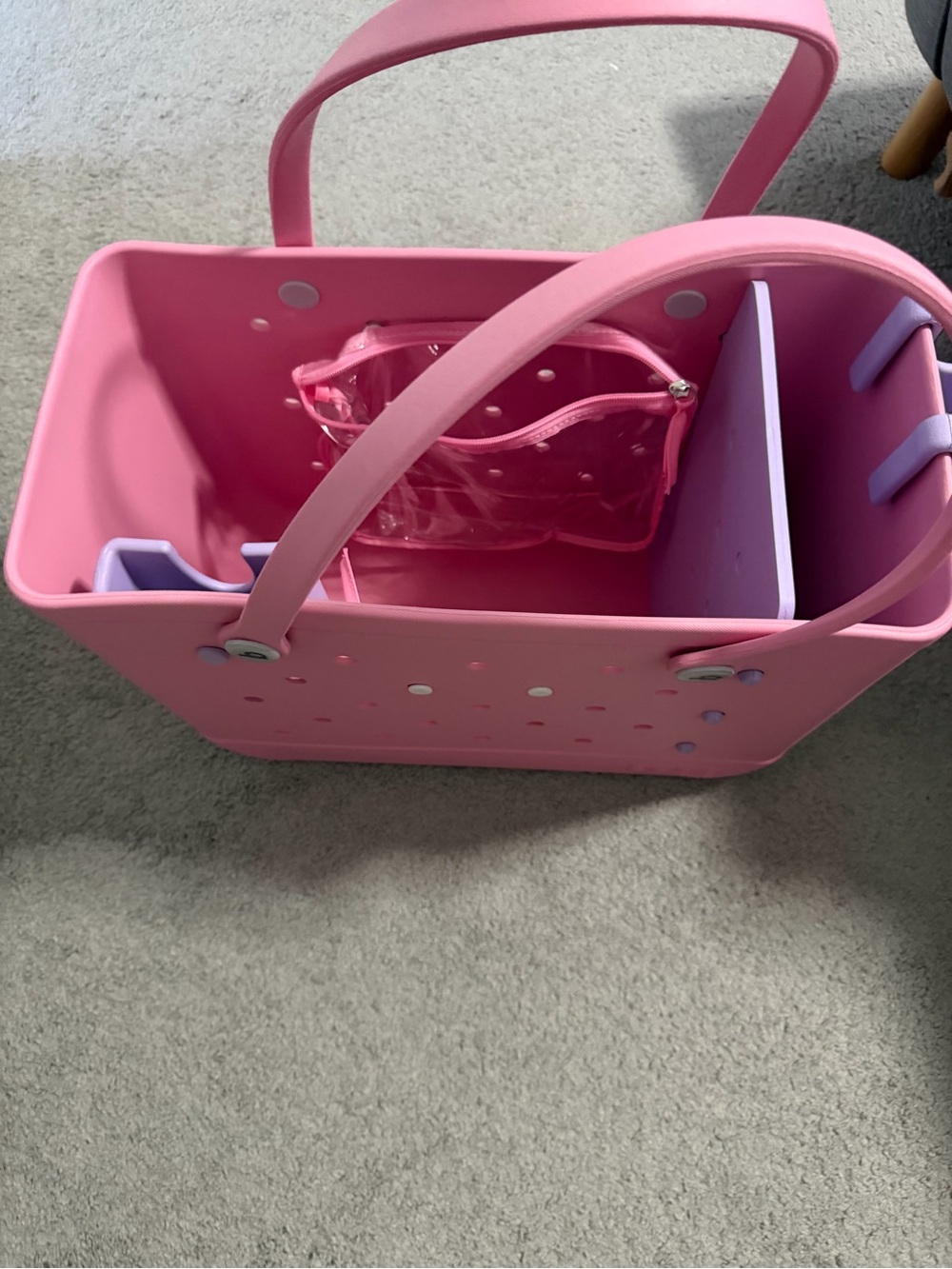 BOGG BAG Pink Tote with Removable Organizer